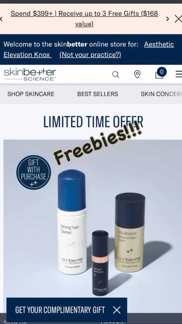 🛒 Your Skinbetter faves? Just a click away.
💝 Free gifts? Absolutely.
✨ Healthy skin from home? Always.

Shop now through our Aesthetic Elevation storefront and snag something special with your purchase!

#Aestheticelevationknox #skinbetterknoxville #whatsnewataek