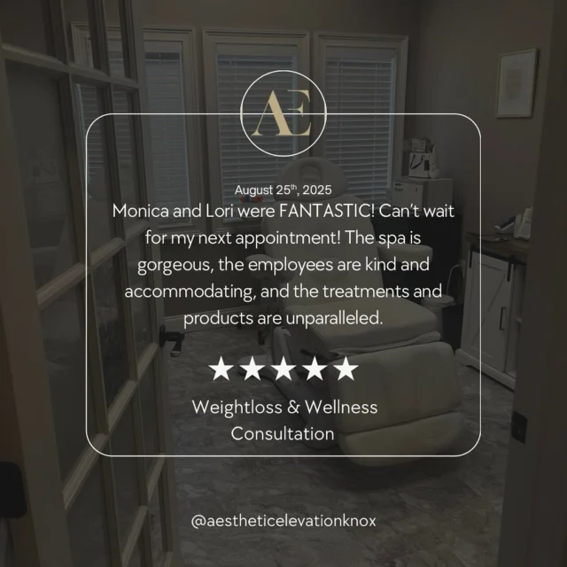 Our passion is creating personalized care that exceeds expectations. We don’t just aim for results—we aim to elevate your entire experience. Thank you for noticing the difference and sharing your beautiful words! 

Experience the difference! Book with Us!
Serving Knoxville & Surrounding Areas of East TN

📍#aestheticelevationknox
📧 info@aestheticelevationknox.com
💻 aestheticelevation.com 
📆 https://dashboard.boulevard.io/booking/businesses/7b4f475a-8309-4e2e-bf3f-67d315011e8f/widget#/visit-type
☎️ (865) 313-3409 Call or Text