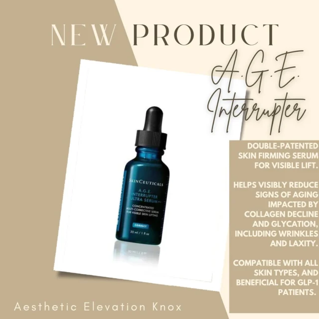 ✨ You’ve slimmed down… now don’t let your skin do the same. ✨

Weight loss can mean a lighter you, but it can also lead to volume loss and visible aging. 

That’s where the NEW powerhouse AGE Interruptor Serum steps in — helping restore firmness, smoothness, and glow so your skin stays as youthful as you feel.

💧 Stronger. Smoother. More resilient.
Because looking good should always come with feeling good.

👉 Book a skin consult today and let us show you how to keep your glow while you reach your goals. - comment or DM us LIFT & HOLD ⬇️ so a secret discount code!! IN STOCK AT AEK!!
