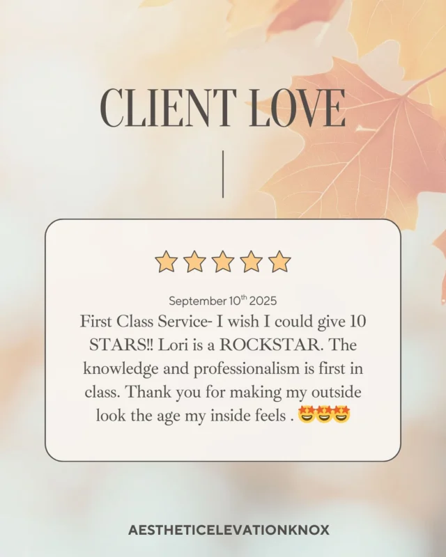 🙌❤️ Your words mean the world to us!! Every review is a reminder of why we do what we do: to elevate confidence, restore balance, and celebrate YOU. Thank you for sharing your journey. 🌿 #RegenerativeAesthetics #ClientLove” #aestheticelevationknox #milehigmembership #grateful